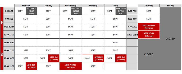 Timetable